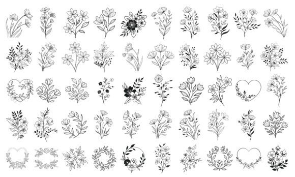 50 Minimalist Floral Line Art Bundle Review