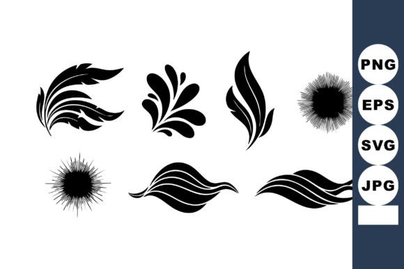 Abstract Black Floral and Flame Vector D for Graphics and Illustrations