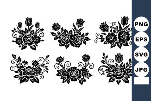Black Floral Vector Design with Intrica Graphics