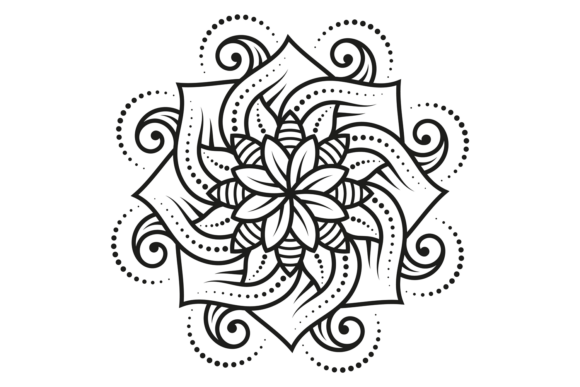 Floral Mandala. Blooming Flower Round or Graphics for Illustrations