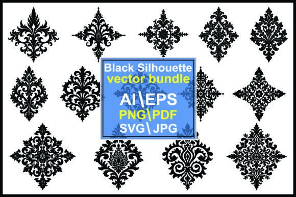 Floral Ornament Silhouette Vector Art for Graphics and Illustrations