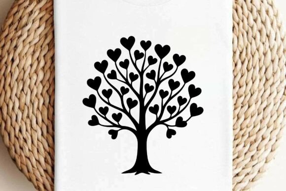 Love Heart Floral Tree Silhouette: Graphics & Illustrations Review