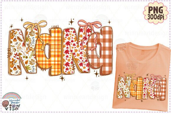 Nana Preppy Fall Coquette Floral PNG Graphics & Illustrations Review