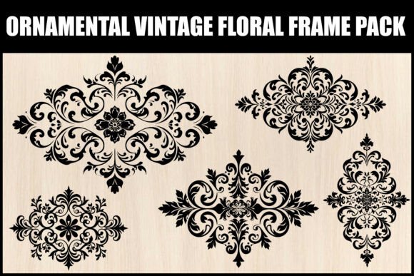 Ornamental Vintage Floral Frame Pack: Graphics for Illustrations