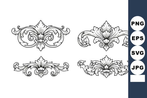 Vintage Floral Ornamental Vector Design Graphics & Illustrations