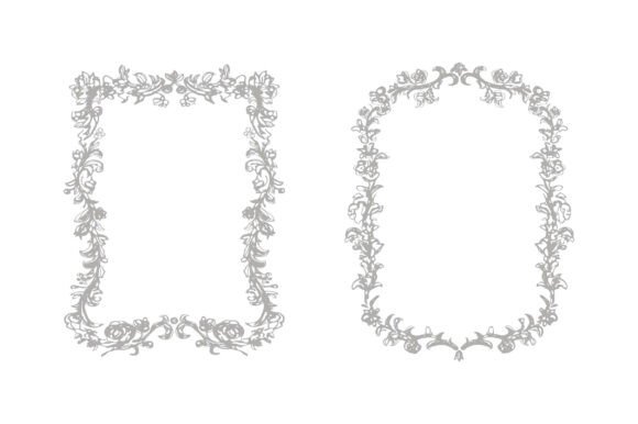 Wedding Floral Frames in Classic Style Graphics and Illustrations